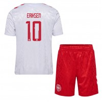 Echipament fotbal Danemarca Christian Eriksen #10 Tricou Deplasare European 2024 pentru copii maneca scurta (+ Pantaloni scurti)